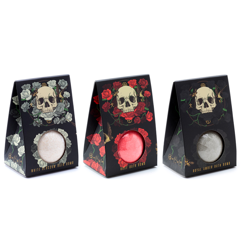 Handmade Bath Bomb in Gift Box - Skulls and Roses