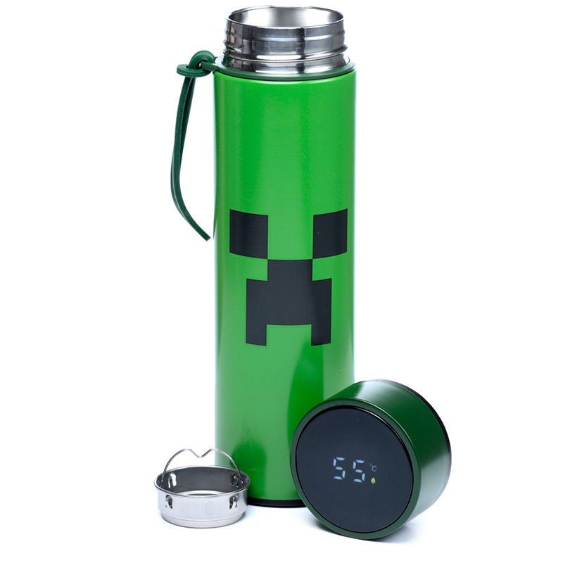 Reusable Stainless Steel Hot & Cold Insulated Drinks Bottle Digital  Thermometer - Minecraft Creeper - 20293