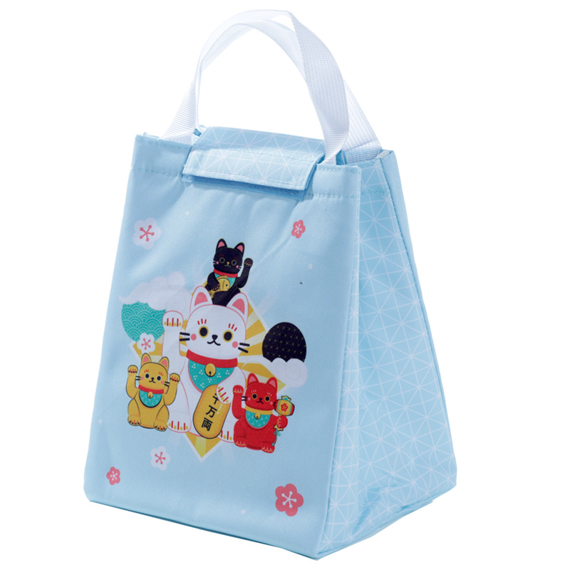 Manekio Neko Lucky Cat Fold Over Lunch Box Cool Bag