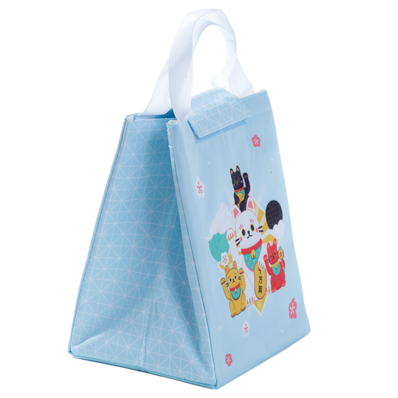 Manekio Neko Lucky Cat Fold Over Lunch Box Cool Bag