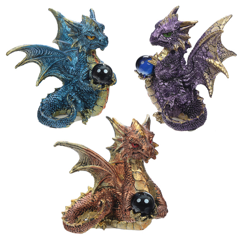 Elements Crystal Enchanted Nightmare Dragon Figurine