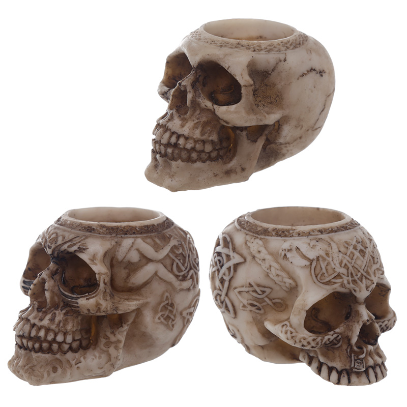 Celtic Skull Head Tealight Holder
