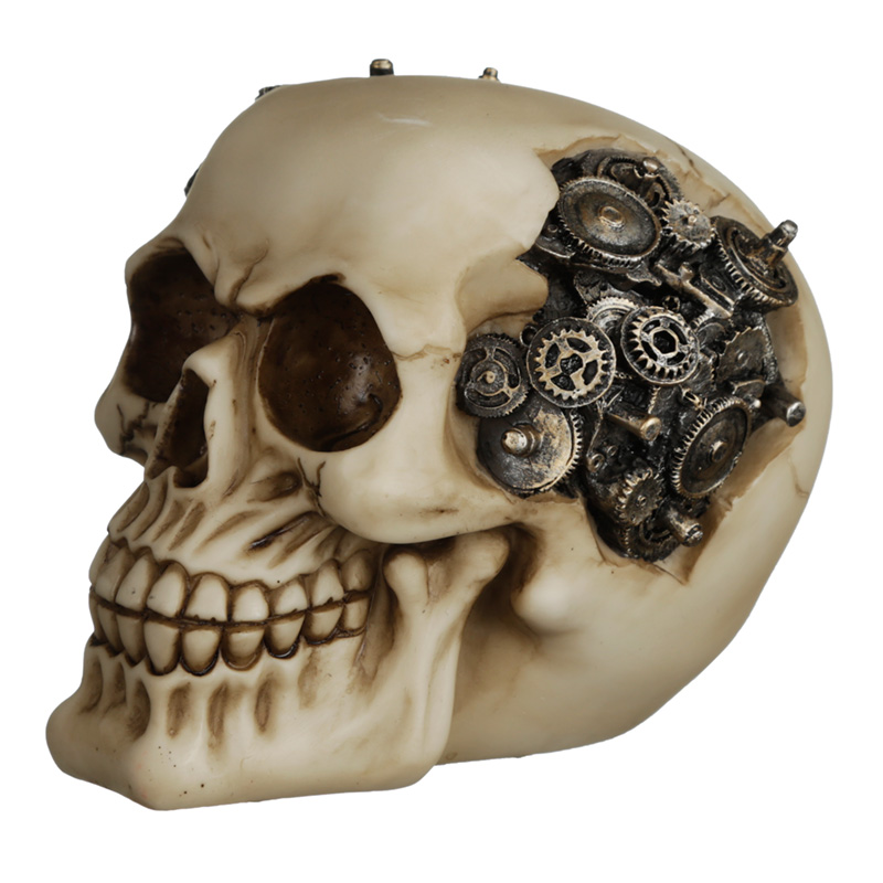 Fantasy Steampunk Skull Ornament - Cogs and Gears