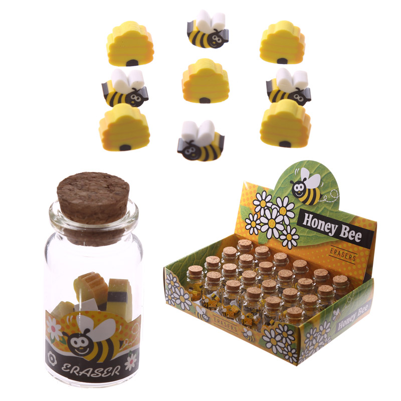 Novelty Kids Bee Design Eraser Set