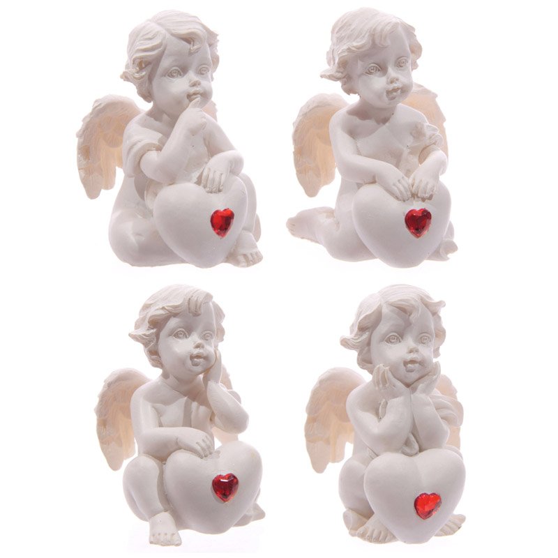 Cherub Figurine Red Heart – Cute Love Charm – Gadgetly