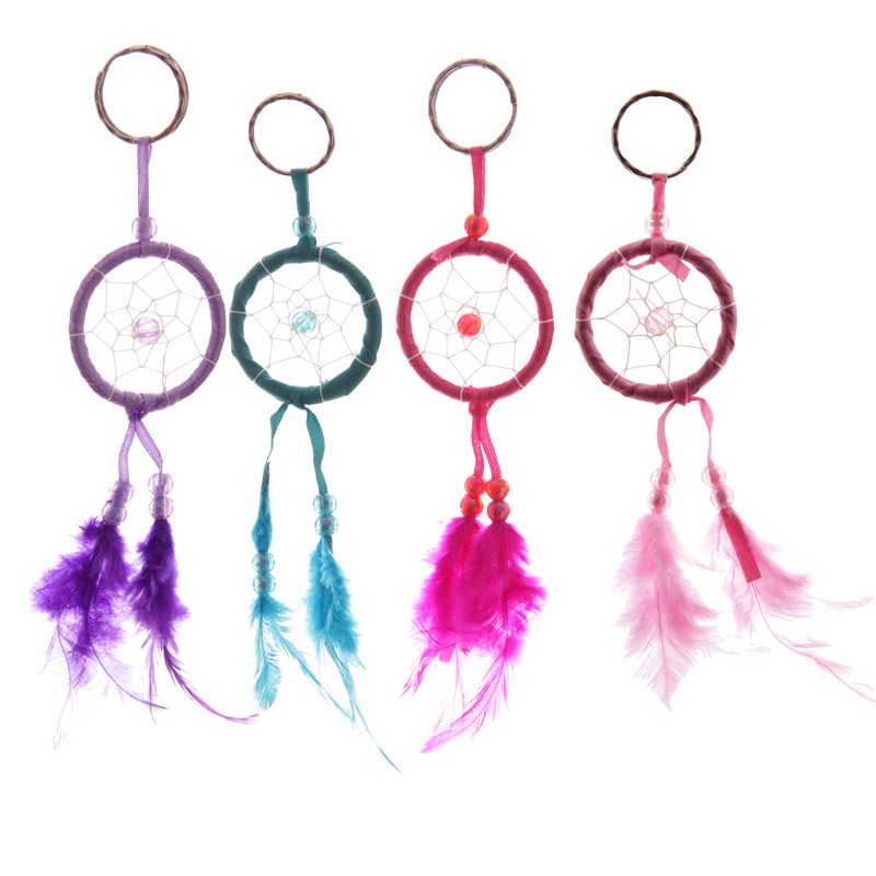 Dreamcatcher Keyring with Bright Mini Feathers – Gadgetly