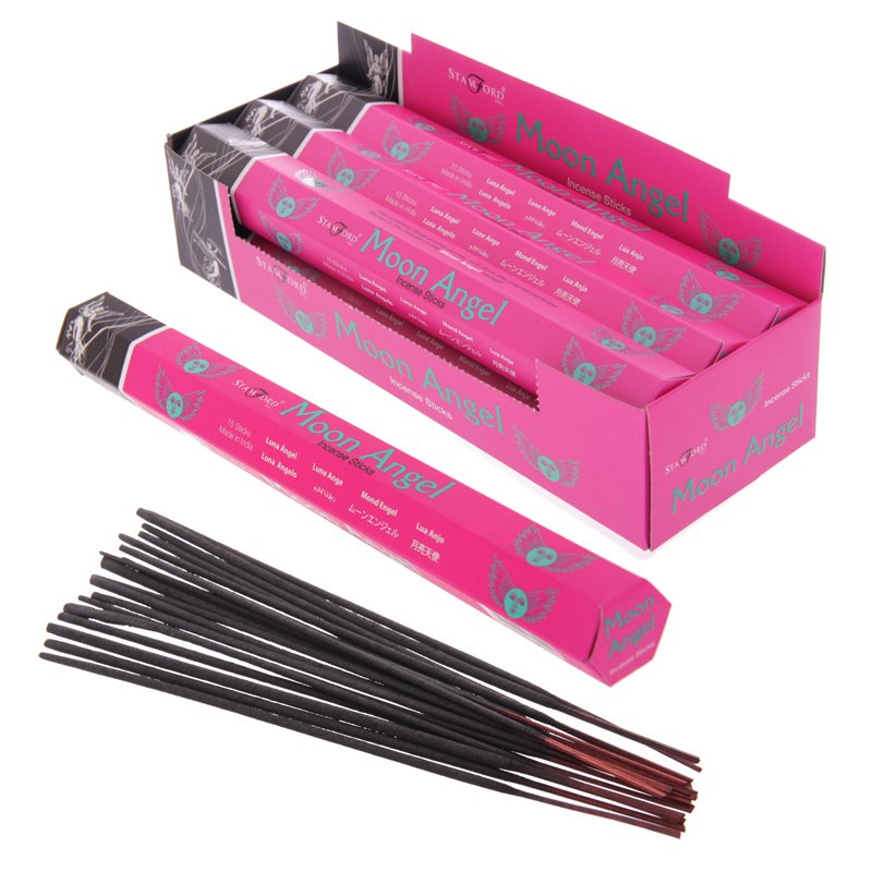Moon Angel incense sticks – floral powdery scent, 12 pack