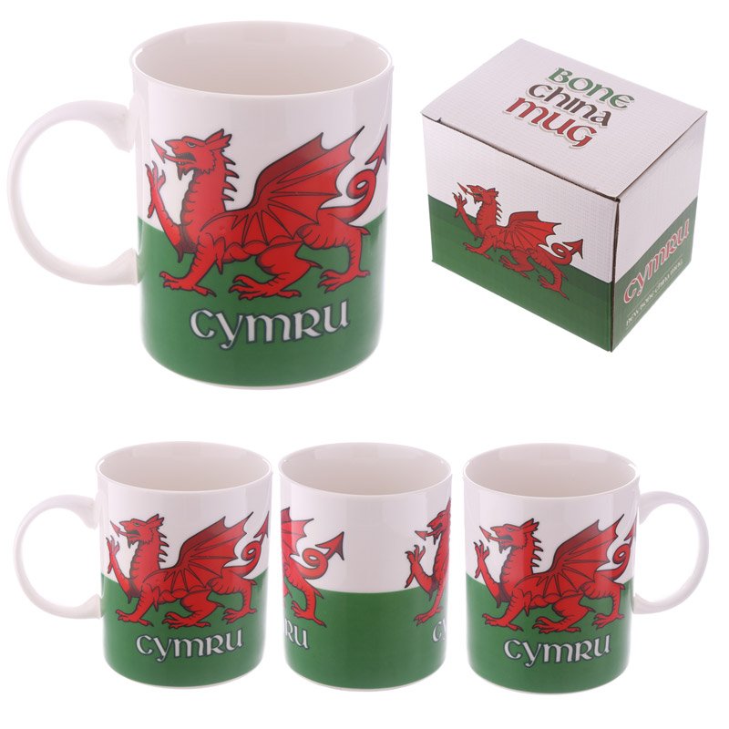 Welsh Dragon Mug – 300ml Porcelain Souvenir