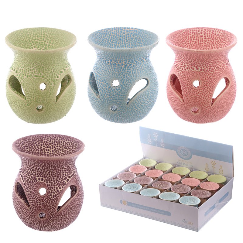 Ceramic Oil Burner – Crackled Glaze Pattern – Gadgetly