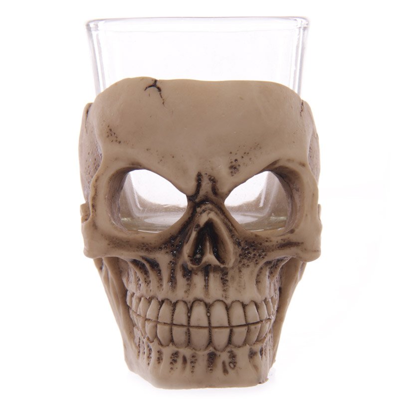 Skull Shot Glass - Resin & Glass Halloween Gift