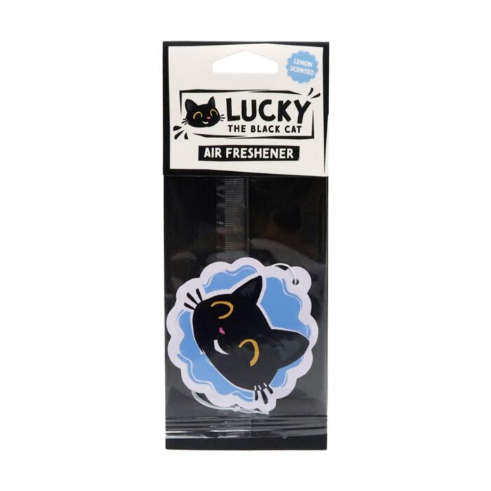 Air Freshener - Lemon Scented Lucky the Black Cat Face