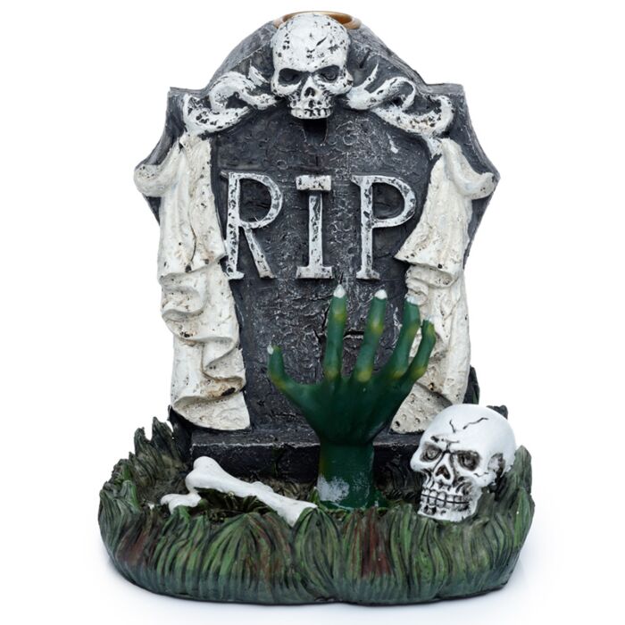 Backflow Incense Burner - RIP Zombie Hand Tombstone 