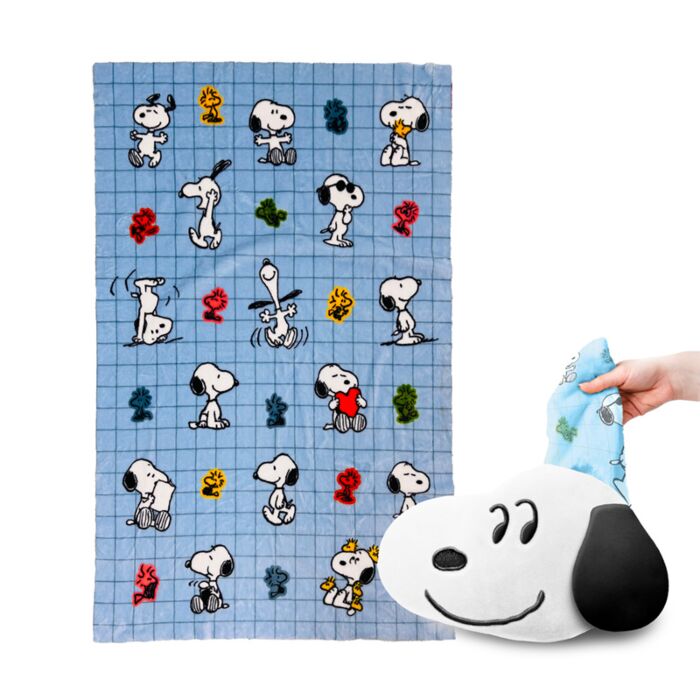 2-in-1 Blankeazzz Plush Toy & Travel Blanket - Peanuts Snoopy & Woodstock