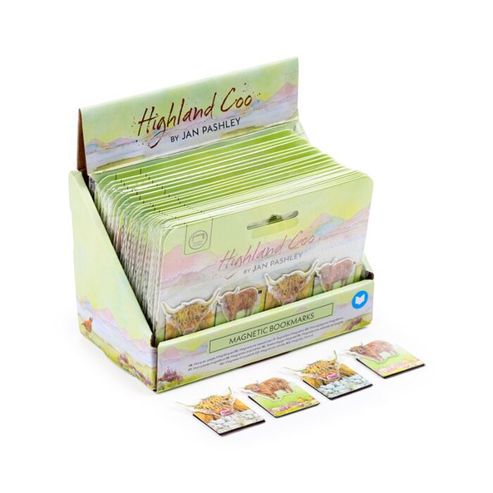 Magnetic Bookmark Set - Jan Pashley Highland Coo