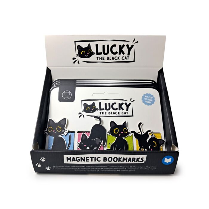 Magnetic Bookmark Set - Lucky the Black Cat