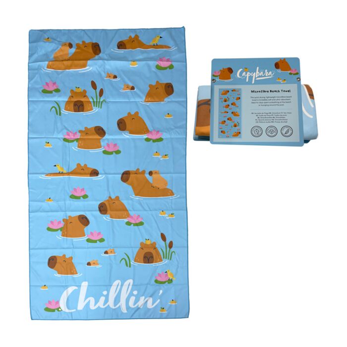 Microfibre Beach Towel - Capybara