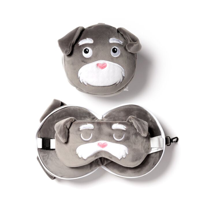 Relaxeazzz Travel Pillow & Eye Mask - Dog Squad