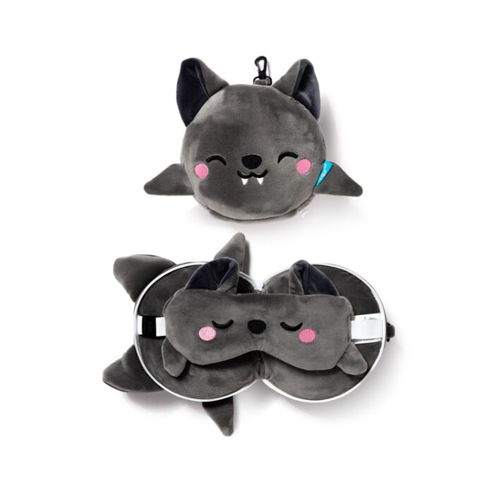 Relaxeazzz Travel Pillow & Eye Mask - Adoramals Dexter the Bat