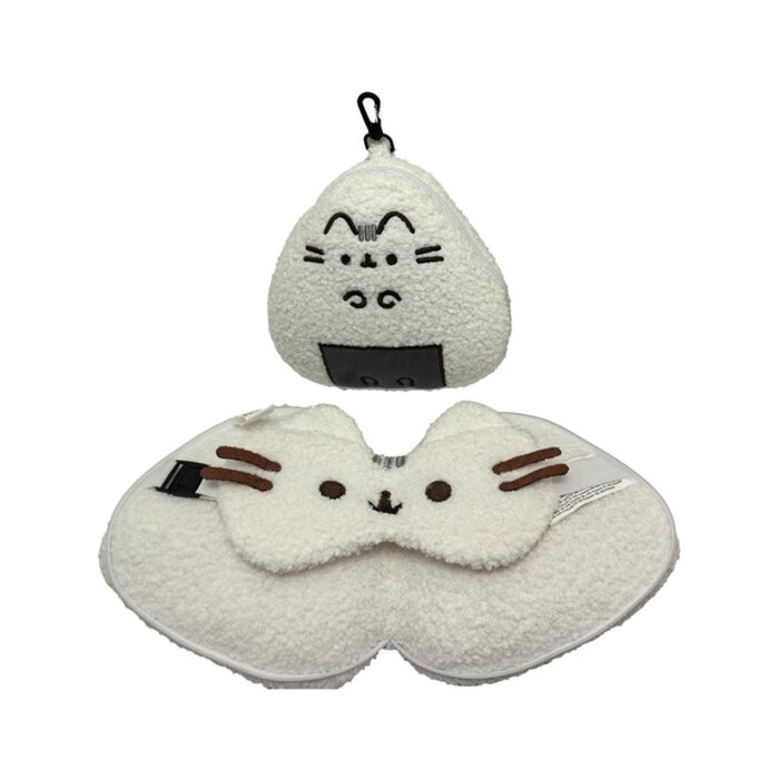 Relaxeazzz Travel Pillow & Eye Mask  - Pusheen the Cat Sushi Club