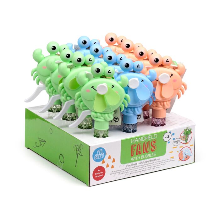 Hand Operated Bubble Hand Fan - Crab