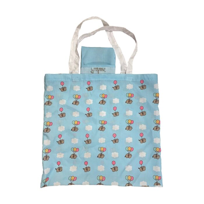 Handy Foldable RPET Shopping Bag - Pusheen the Cat Balloons