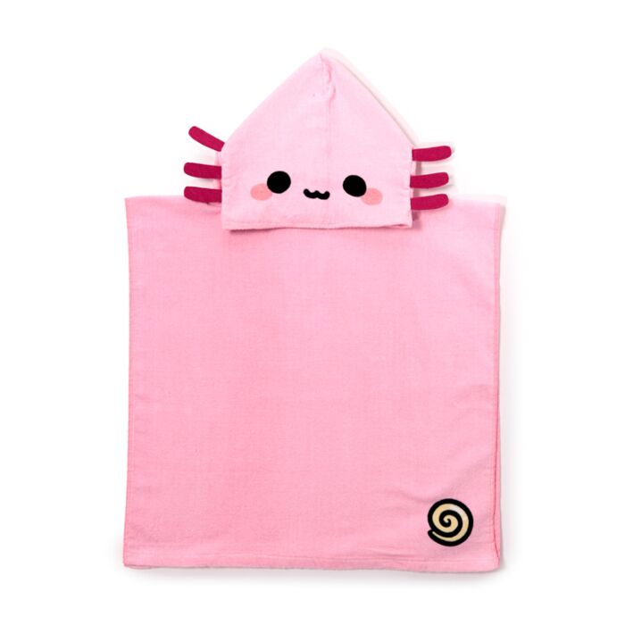 Kids Hooded Towel - Adoramals Maddie the Axolotl