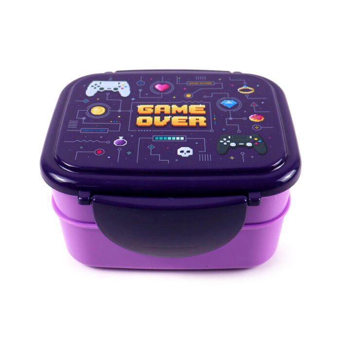 Bento Clip Lock Lunch Box with Cutlery - Game Over