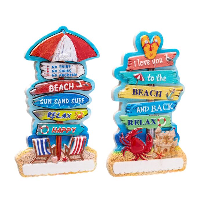 3D Printed Souvenir Seaside Magnet - Seaside Beach Signs