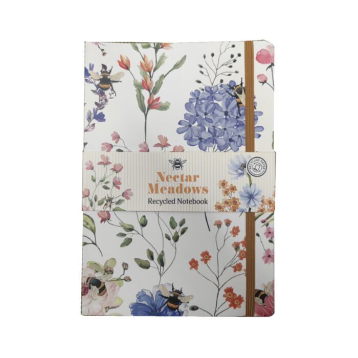 Recycled Paper A5 Lined Notebook with Elastic - Nectar Meadows