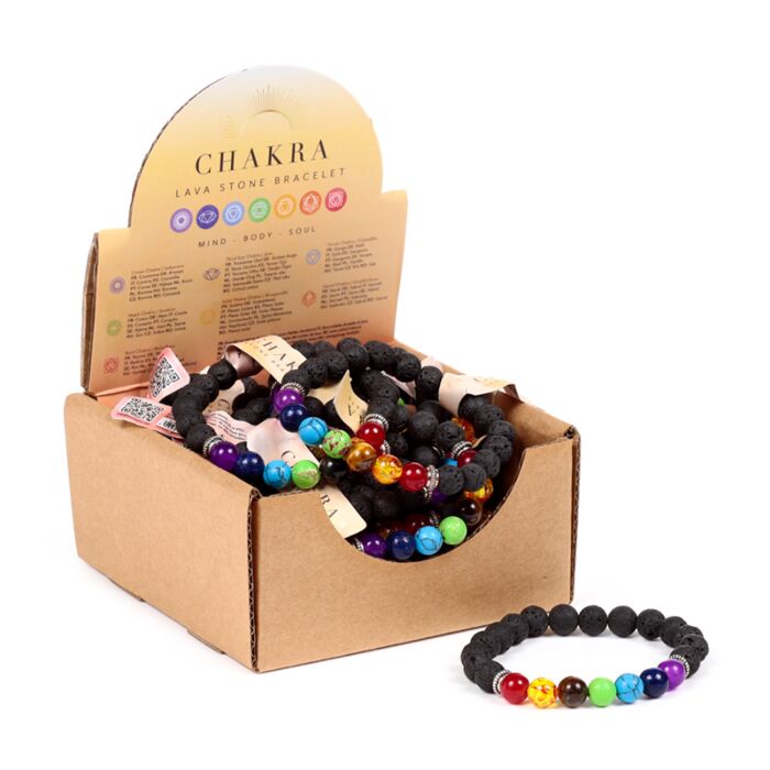 Gemstone Bracelet - Chakra Lava Rock