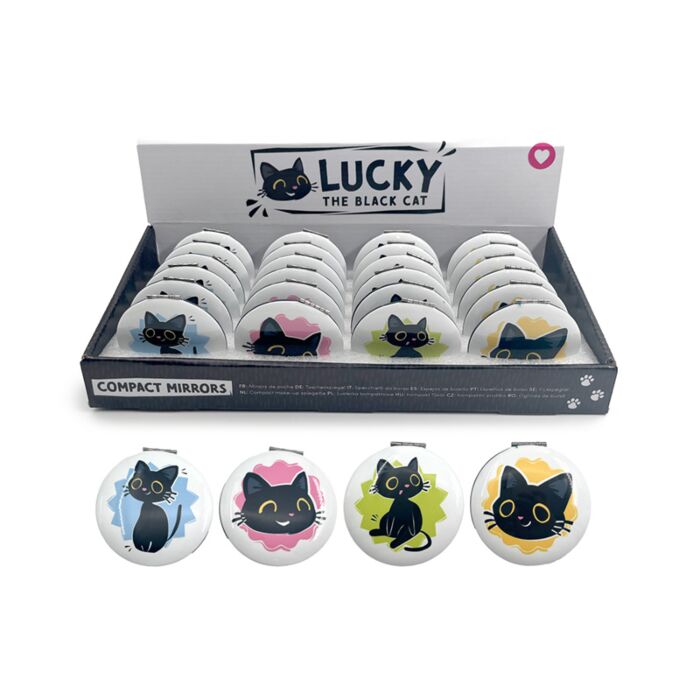 Compact Mirror - Lucky the Black Cat