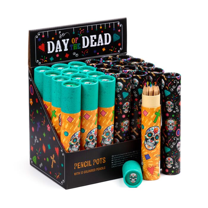 Large Colouring Pencil Tube - Day of the Dead