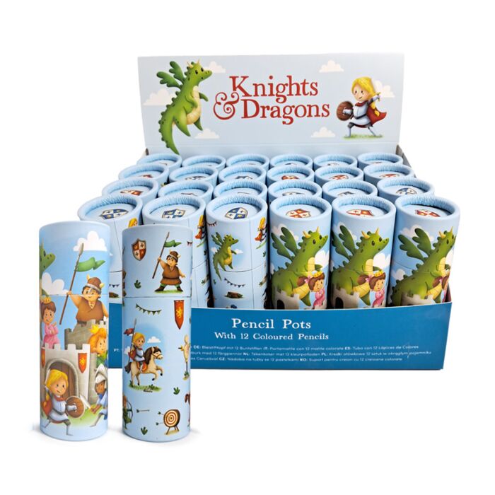 Colouring Pencil Tube - Knights & Dragons