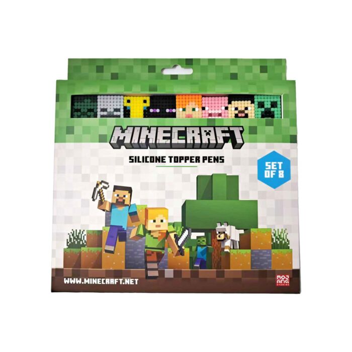 Fine Tip Pen with Silicone Topper Set of 8 - Minecraft