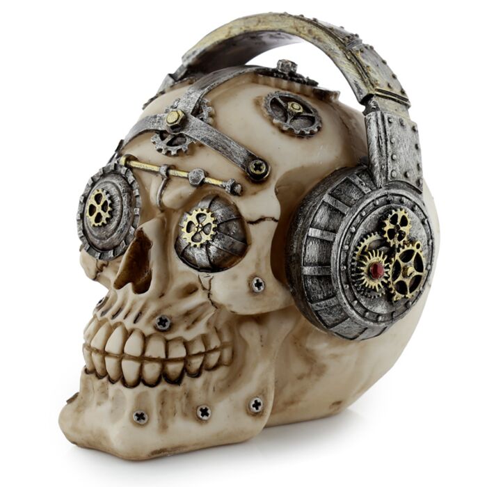 Fantasy Steampunk Skull Ornament - Headphones