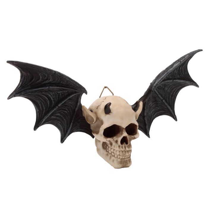 Gothic Wall Plaque - Devil Bat Skull