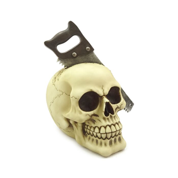 Decorative Ornament - Skull with Saw Through Head