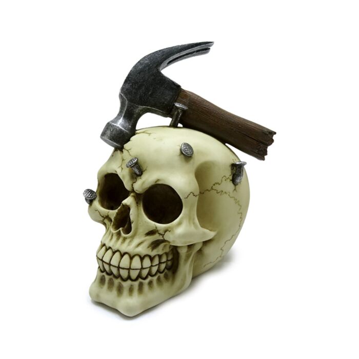 Decorative Ornament - Skull with Hammer & Nails