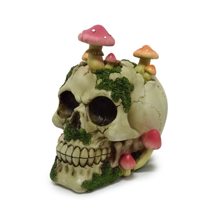 Decorative Ornament - Skull with Toadstools & Moss