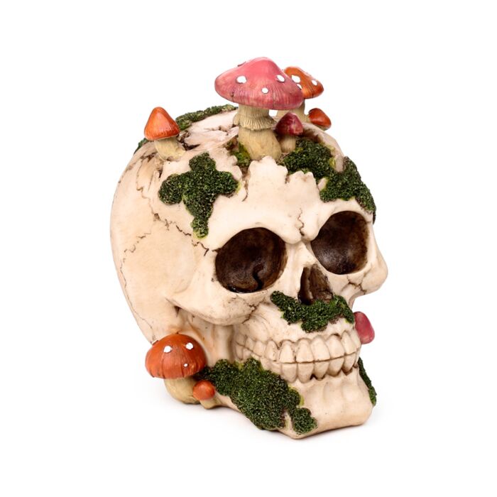 Decorative Ornament - Skull with Toadstools & Moss