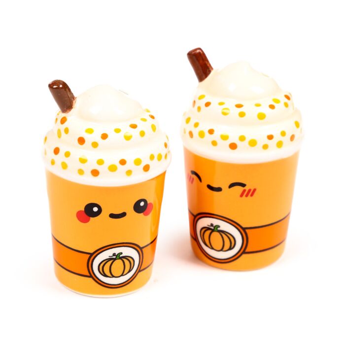 Ceramic Salt & Pepper Set - Hazel the Pumpkin Spiced Latte Foodiemals