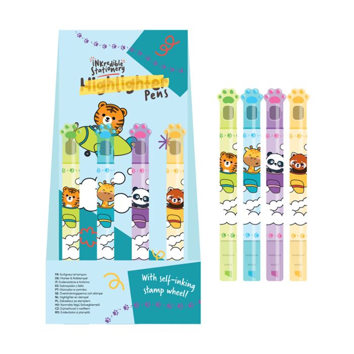 Highlighter 2-in-1 Stamp Wheel Pen - Beans & Co Cats