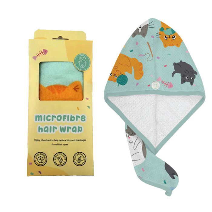 Hair Wrap Towel - Beans & Co Cats