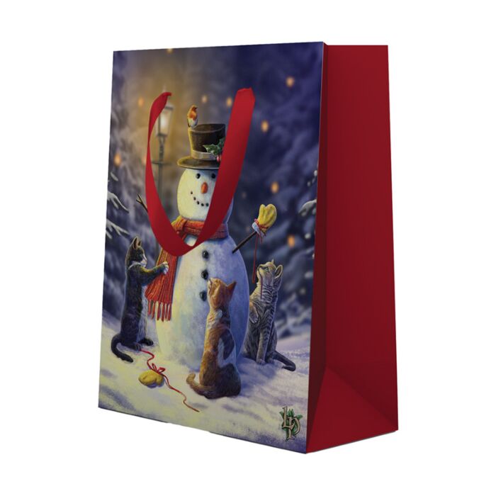 Christmas Gift Bag Large - Lisa Parker Little Helpers Christmas Cats