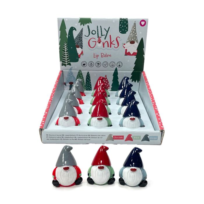 Lip Balm in Shaped Holder - Christmas Jolly Gonk