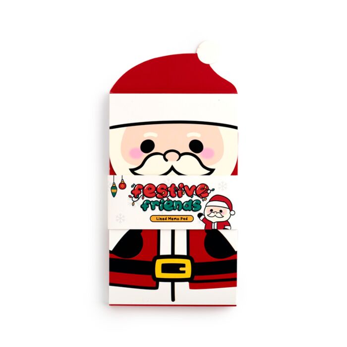 Flip Open Shaped Memo Pad - Christmas Festive Friends Santa 