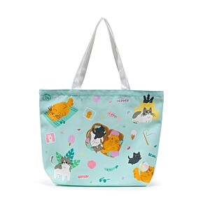 Polyester Beach Bag - Beans & Co Cats
