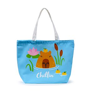 Polyester Beach Bag - Capybara Chillin'