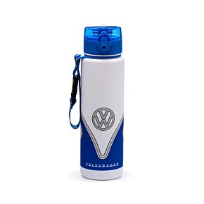 600ml Shatterproof Pop Top Water Bottle - Volkswagen VW T1 Camper Bus Blue