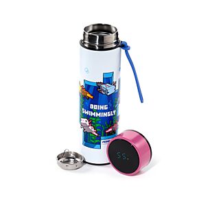 Reusable Insulated Drinks Bottle Digital Thermometer - Minecraft Axolotl